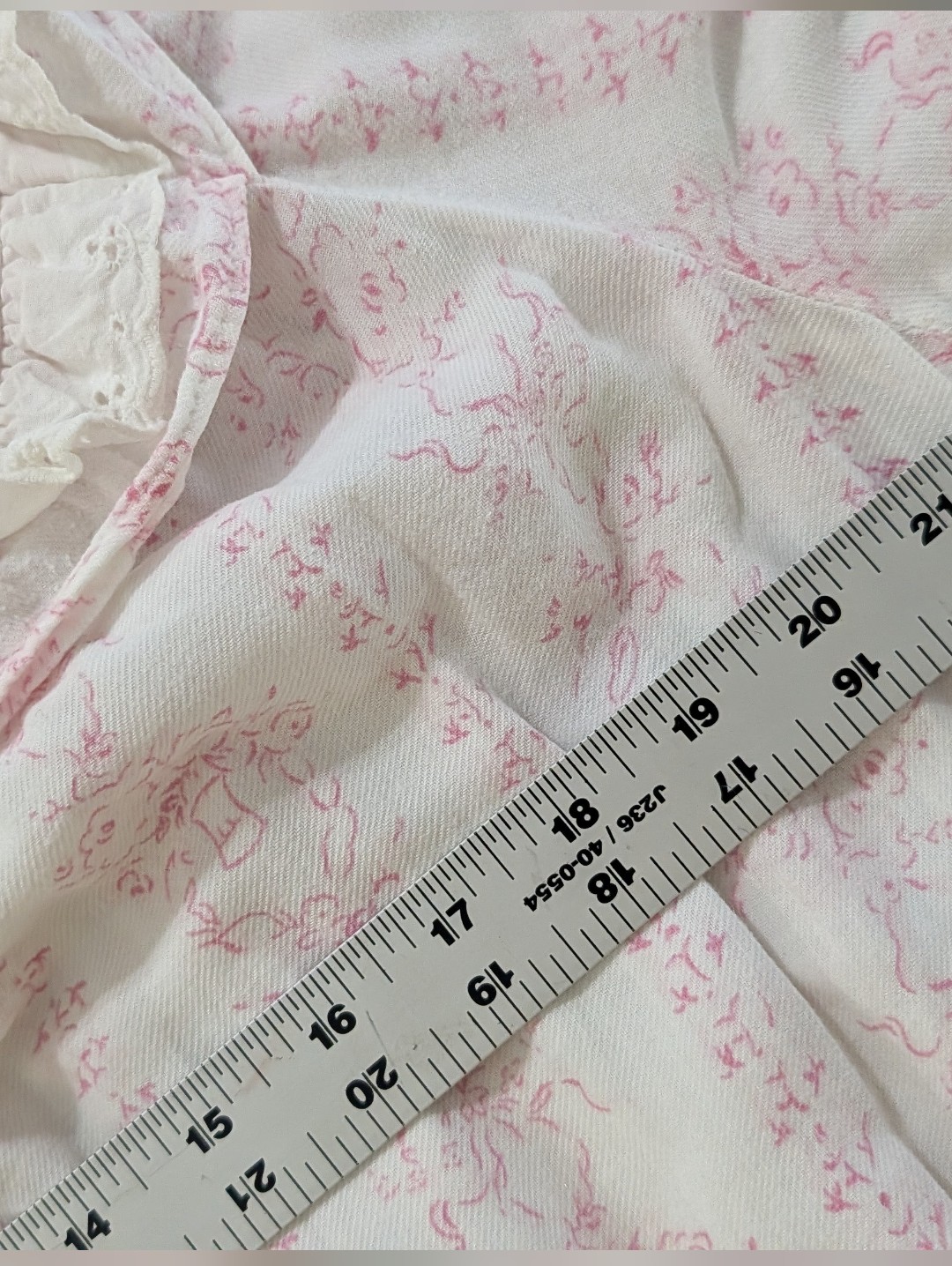 Vtg 70s Amanda Stewart Long Nightgown Flannel Lace Size Small Pink & White Sears — image 6 of 8